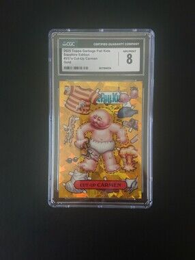 2025 Topps Garbage Pail Kids Sapphire - Cut-Up Carmen Gold /50 (257a) - CGC 8